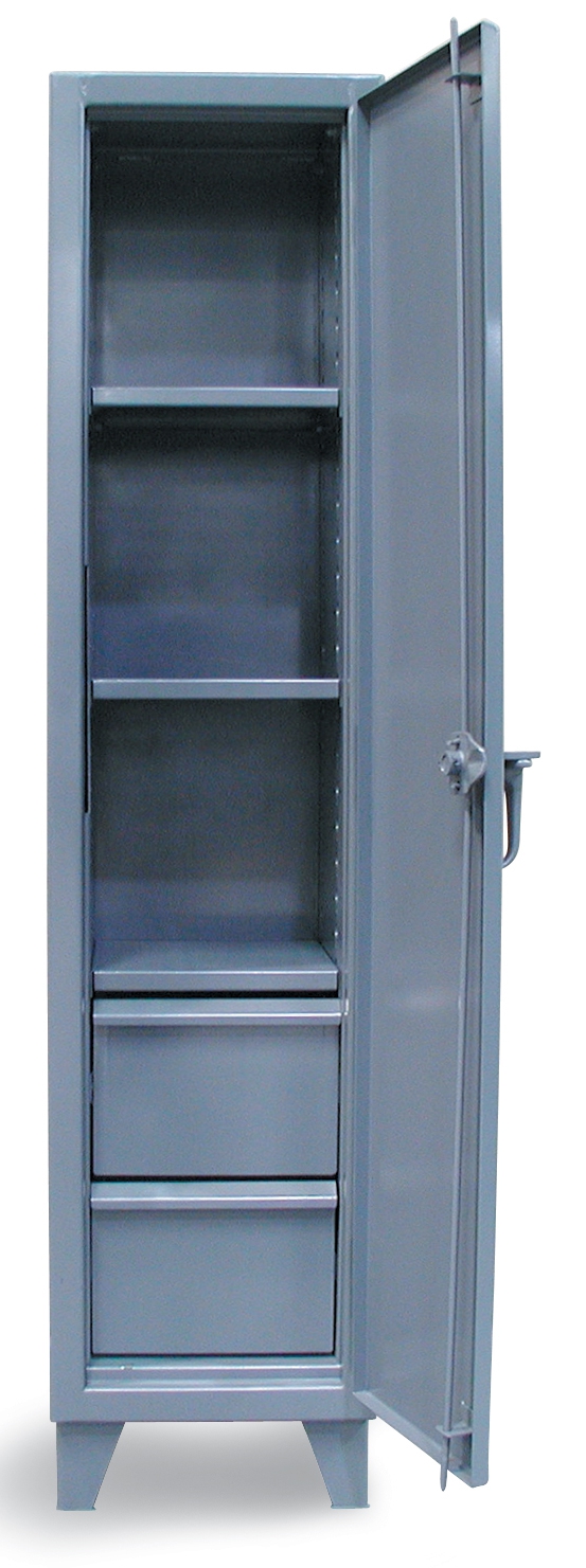 Strong Hold Single Tier Locker with 3 adjustable shelves and 2 drawers