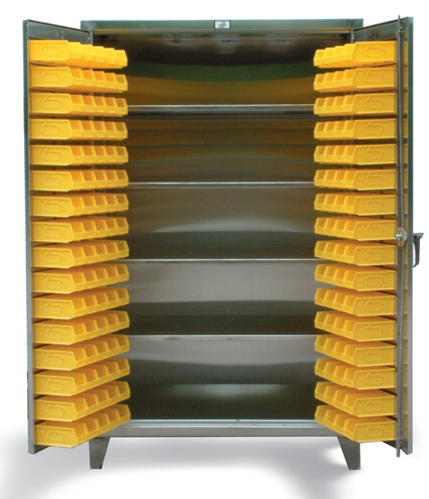Strong Hold Stainless Steel 4-Shelf Bin Cabinet