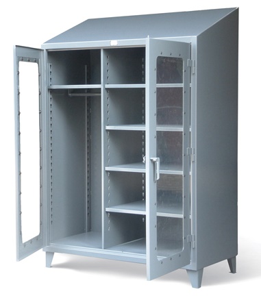 Strong Hold Wardrobe Cabinet with See-Thru Doors